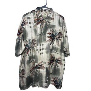 Joseph & Feiss Silk Hawaiian Short Sleeve button up Shirt MEN  XL vacation beach